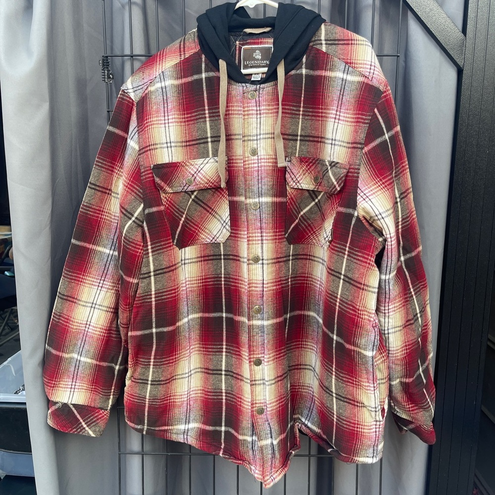 Legendary Outfitters Men’s Flannel Hoodie Shirt Jacket XXL - Picture 4 of 6